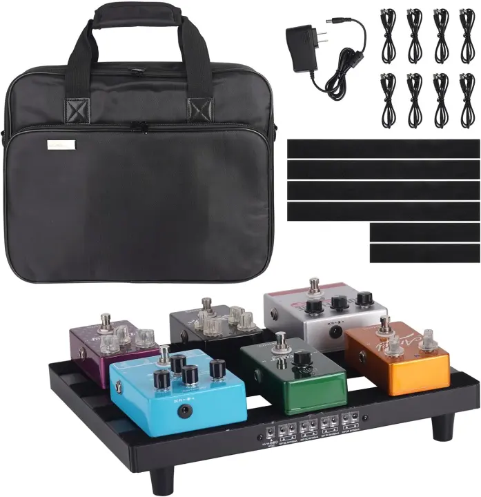GOKKO Guitar Pedal Board with Built-In Power Supply — 14 x 10.6 in
